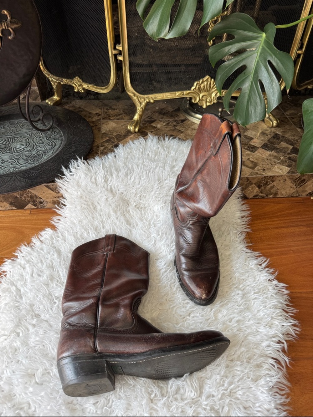 Brown genuine  Leather Western Boots